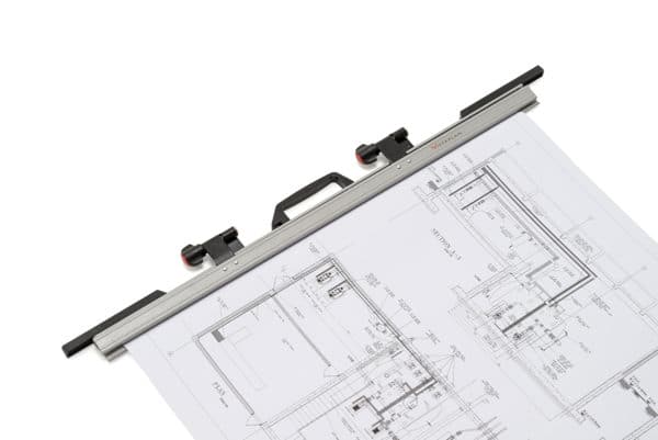 Vistaplan drawing hanger system holding an architect's plan
